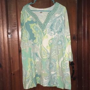Tunic/kaftan in paisley with beadwork